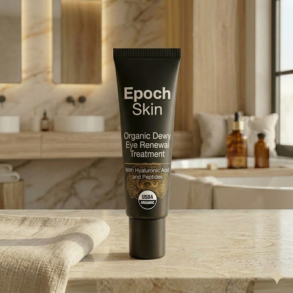 Epoch Skin Organic Plump Eye Renewal Treatment - 1oz jar with snow mushroom and hydrolyzed wheat protein for the eye area