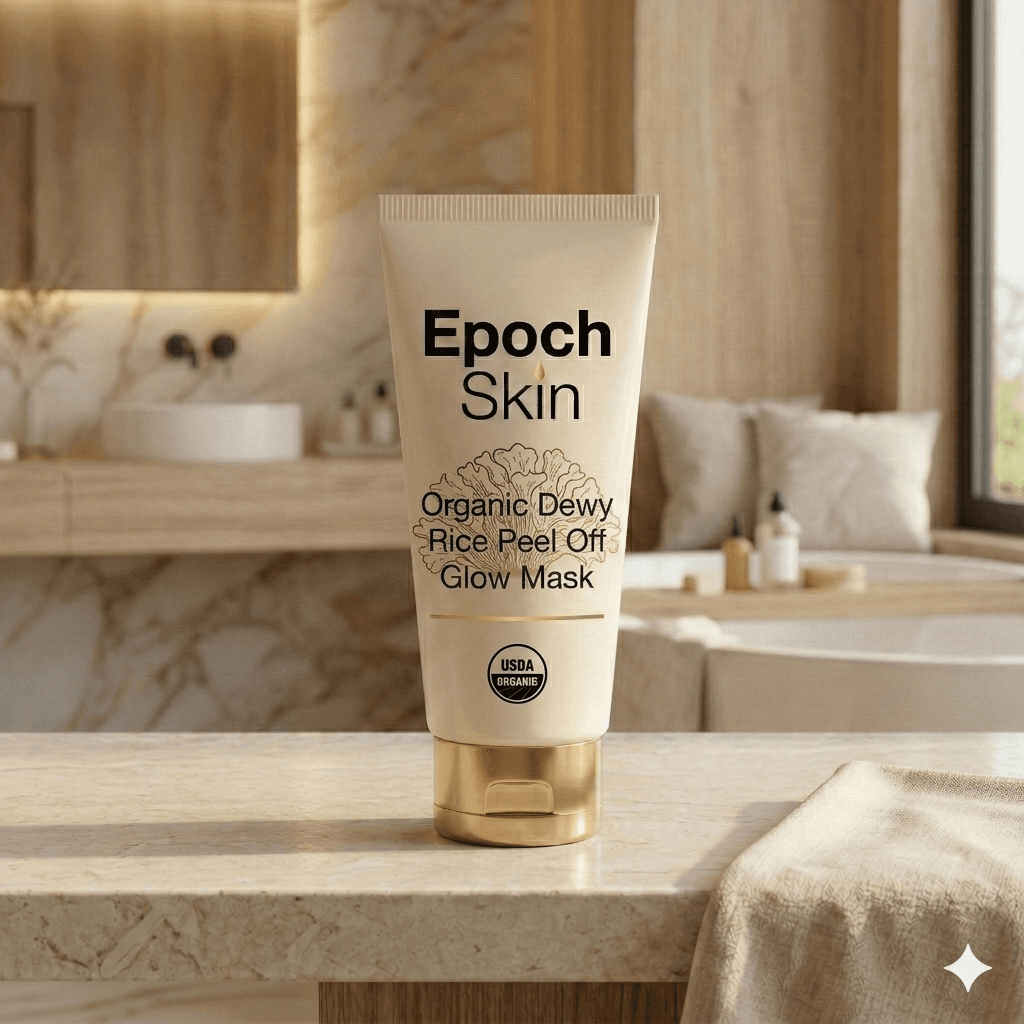 Epoch Skin Organic Dewy Rice Peel-Off Glow Mask - 100ml tube with Organic rice powder and Centella Asiatica for skin brightening