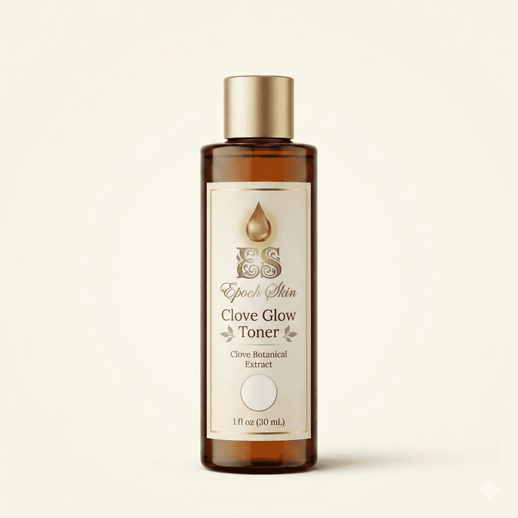Epoch Skin Organic Clove Glow Even Tone Toner - spray bottle with clove-infused rose water and licorice root extract